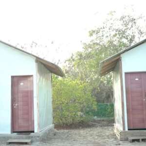 Traditional bamboo and wood cottages nestled in nature