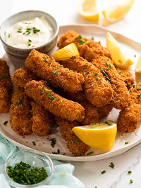 Fish finger with French fries (Dory fish)