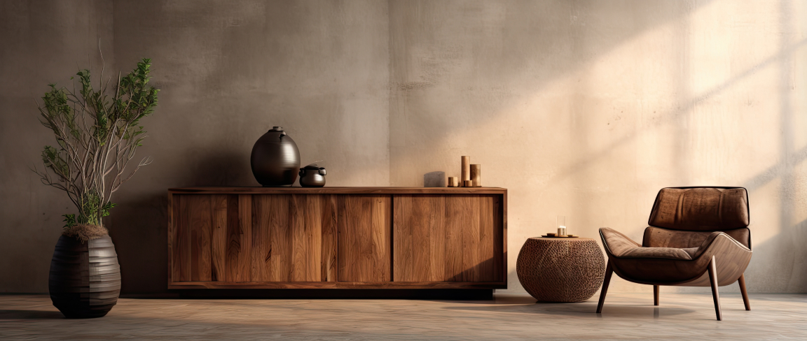 wooden home furniture with textured finish